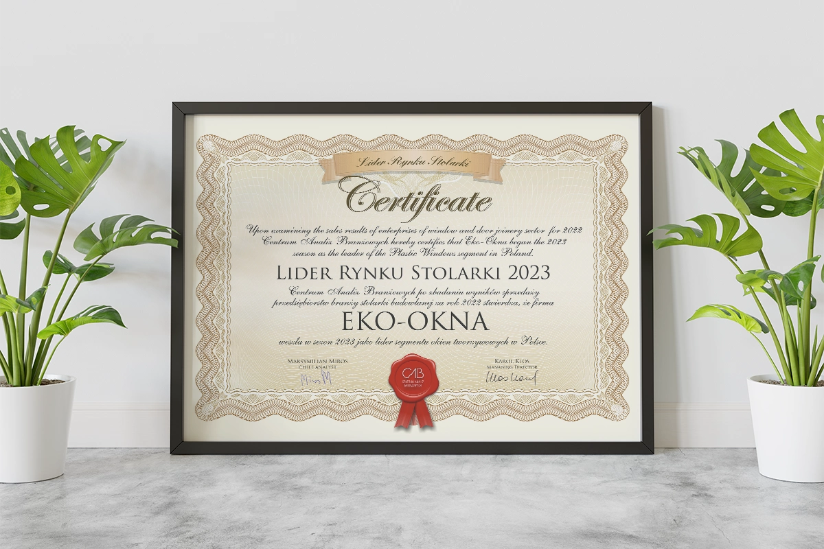 Eko-Okna S.A. décroche le titre de Leader du marché de la menuiserie 2023