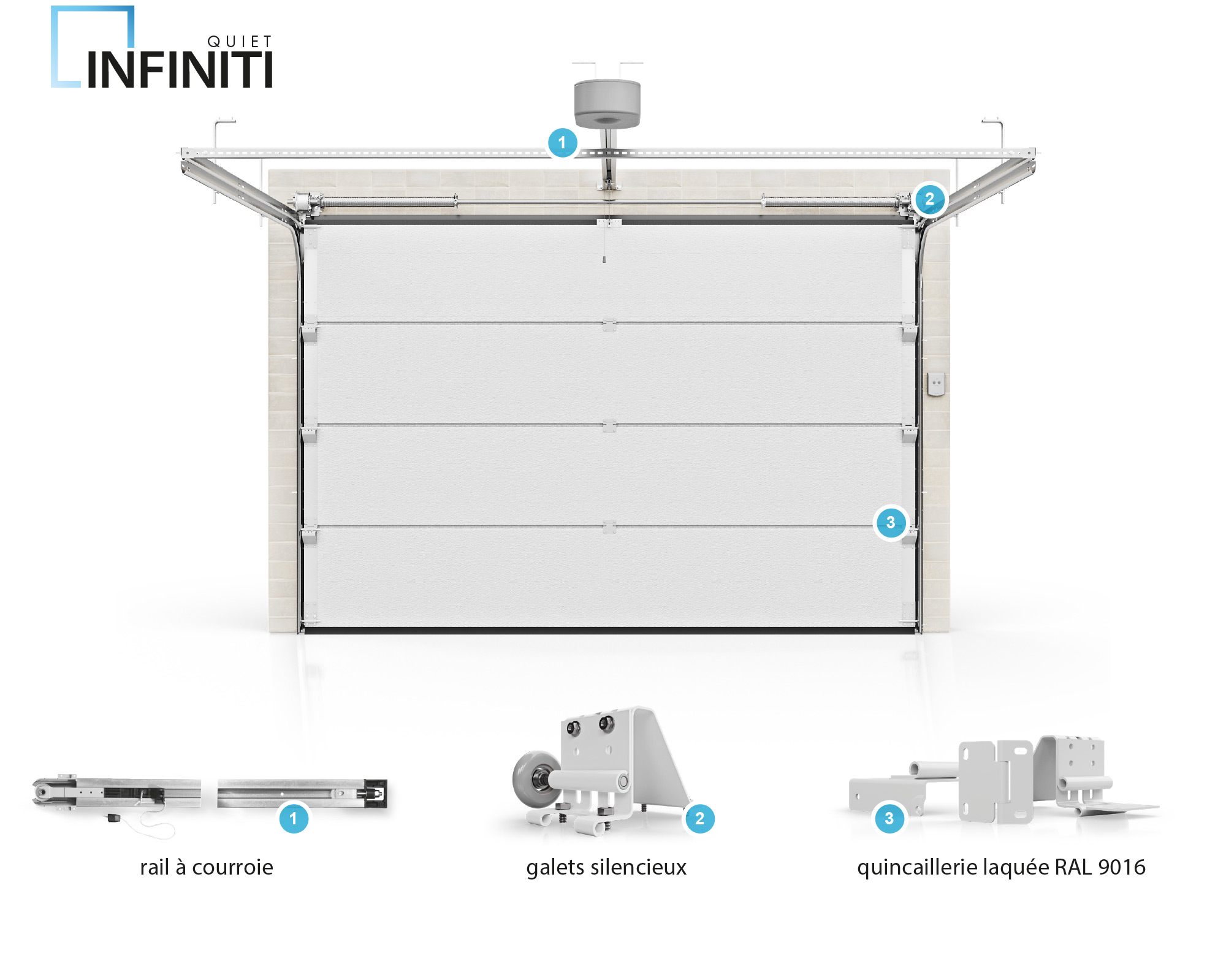 INFINITI X – portes de garage avec ressorts de traction